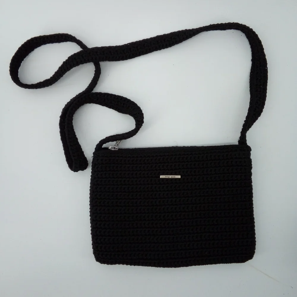 The SAK Black Knit Leather Trio Bundle Small Medium Shoulder Bags Bag Casual - Picture 10 of 16